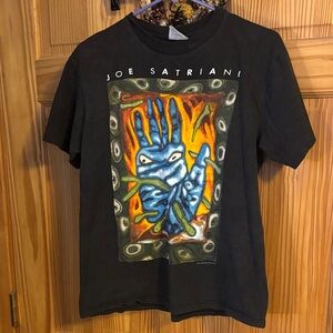 Vintage 1990 Joe Satriani Hanes Black Cotton T-Shirt sz. Large women’s